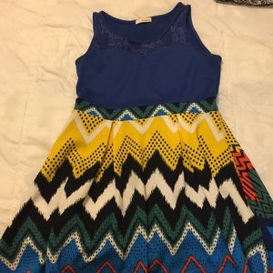 Multicolored Chevron Dress